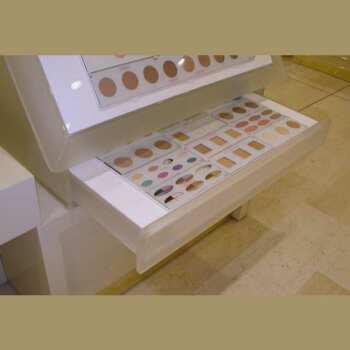 Gondole présentoir plexiglas satiné parfumerie
