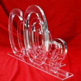 Logo plexiglas transparent 4 pièces