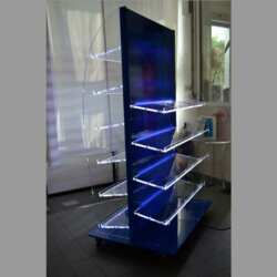 Présentoir double plexiglas à LED