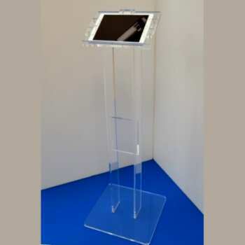Porte IPAD sur colonne en plexiglas