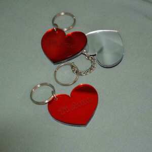Porte-clés plexiglas miroir Saint Valentin