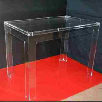 Table plexiglas double plateau