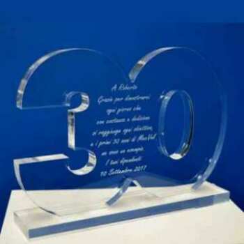 Plaque société plexiglas massif anniversaire
