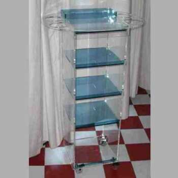 Chariot de service plexiglas fluo