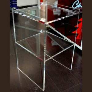 Table de chevet haute plexiglas transparent