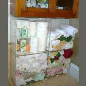 Meuble à cubes plexiglas pour linge