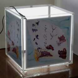 Lampe à cube porte-photo plexiglas