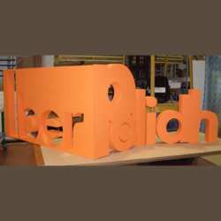 Enseigne polystyrène à angle droit stand expo
