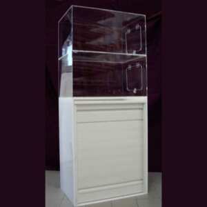 Vitrine plexiglas montée sur meuble à rideau