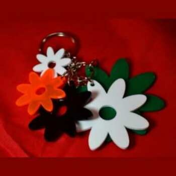 Porte-clés multifleurs plexiglas de couleur
