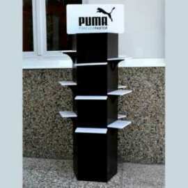 Totem présentoir PVC noir chaussures Puma