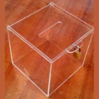 Urne plexiglas transparent collecte de fonds
